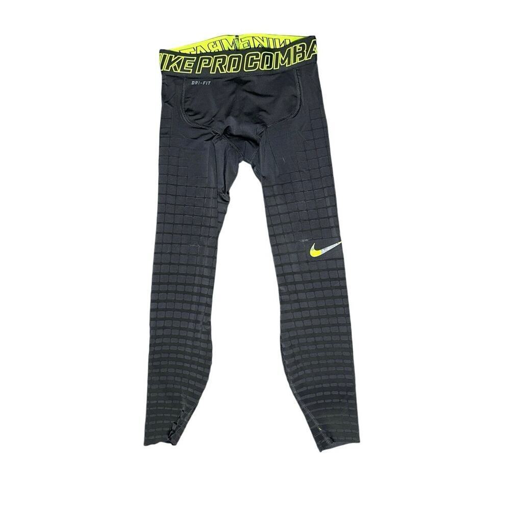Nike Pro Combat Hyperstrong Recovery Tights Men’s M Black Volt Dri-Fit